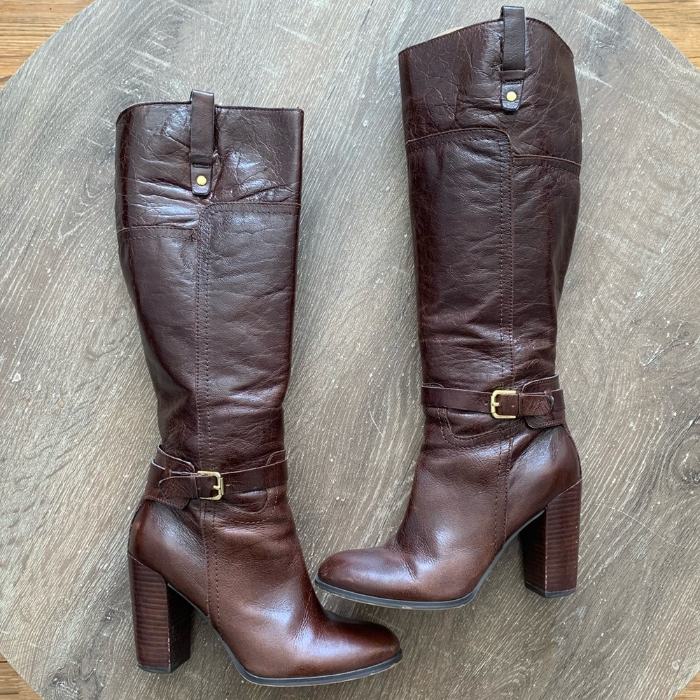 Audrey Brooke tall brown leather boots